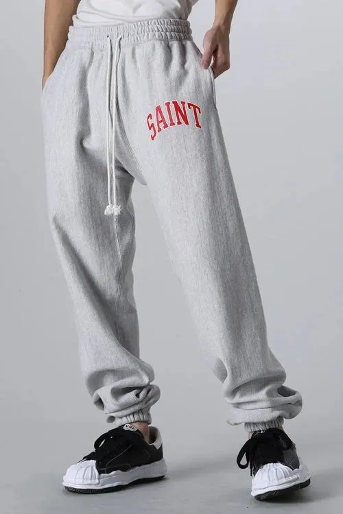 SAINT MICHAEL ARCH SAINT SET PANTS/BLACK The latest SAINT LOGO sweatpants, washed black/gray gray S-XL, custom woven and dyed, black surface and gray bottom fabric, same as the original version, original level straight cracking pulp, original cut and loose fit